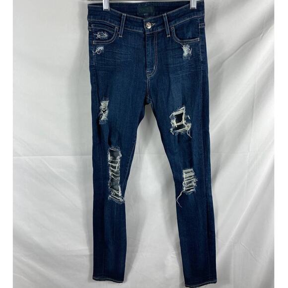 Koral High Rise Skinny Jeans Dark Wash Distressed size 26 - Picture 1 of 4